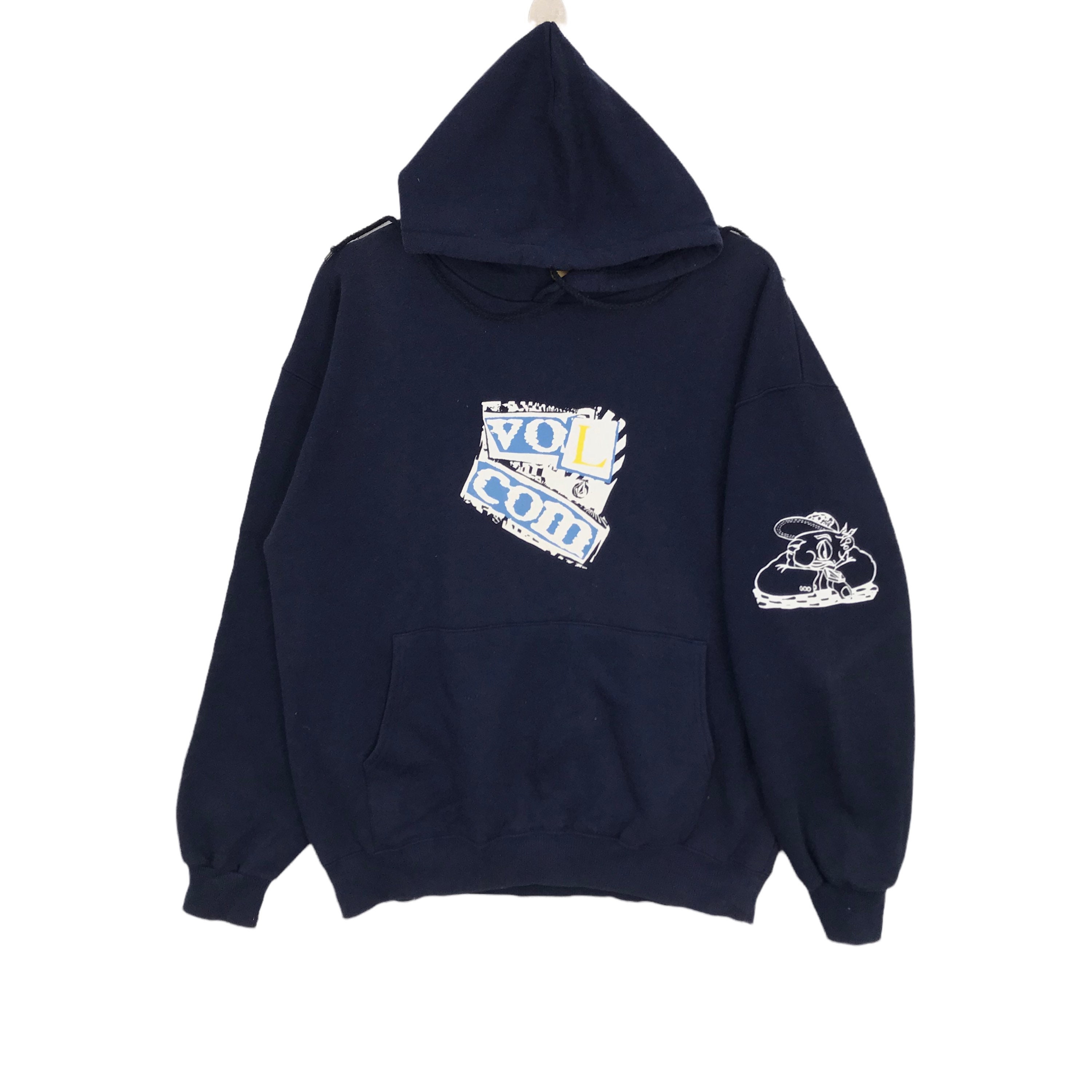 90s volcom 鬼フェード ロゴプリント スウェットフーディ パーカー USA製90s鬼フェードスウェットトレーナーオールドデザイン古着