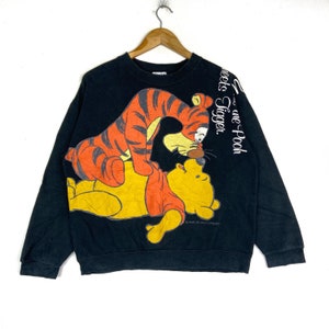 Vintage 90s Disney Winnie The Pooh And Tiggers Sweatshirt Big Logo Crewneck Cartoon Animation Anime Gift