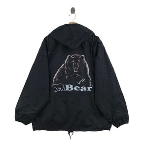 Vintage BEAR USA Coach Winbreaker Jacket Surf Surfing Surfboards Style