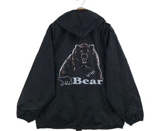 Vintage BEAR USA Coach Winbreaker Jacket Surf Surfing Surfboards  