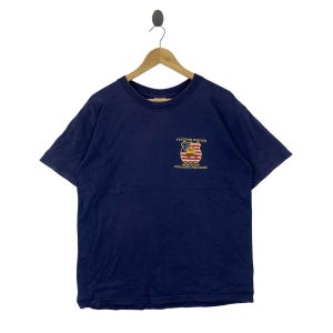 Vintage Y2K Operation Enduring Freedom Tee 2000s Gildan Ultra Cotton Military T-shirt Freedom Fighter Eagle Graphic Medium Navy Blue Retro 