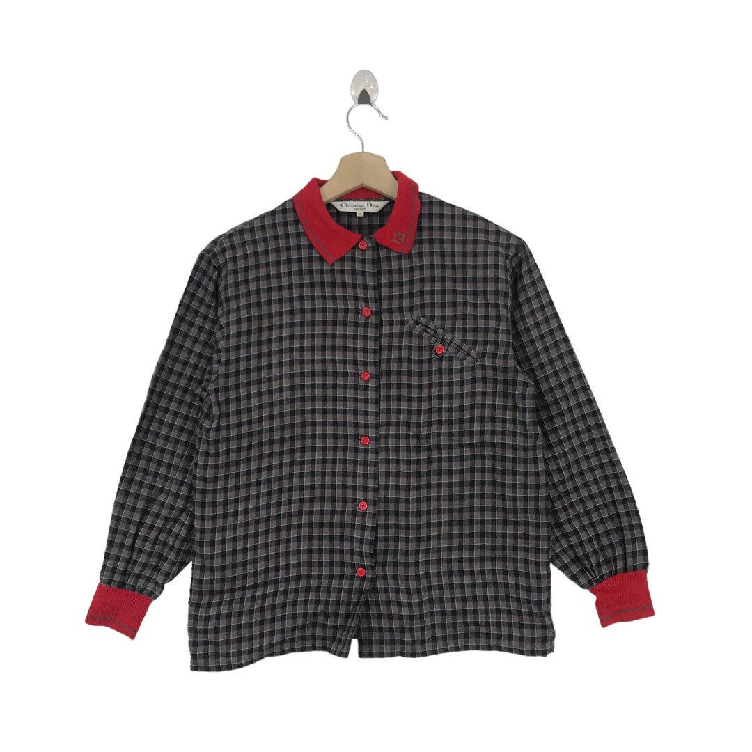 CHRISTIAN DIOR Sports Jacket Buttons Ups Checkered Design Etsy