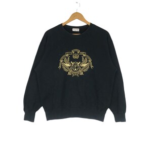 Sudadera deportiva vintage ELLE con logo grande bordado, jersey de cuello redondo, ropa de calle vintage