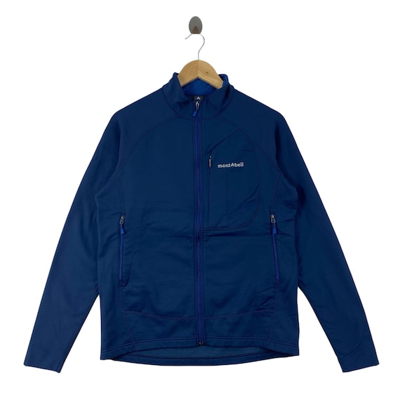 Mont-bell, Vintage Montbell Climaplus Fleece Jacket Mens Medium Navy Blue Full Zip Outdoor Gorpcore Techwear Mid Layer Track Top Excellent Condition