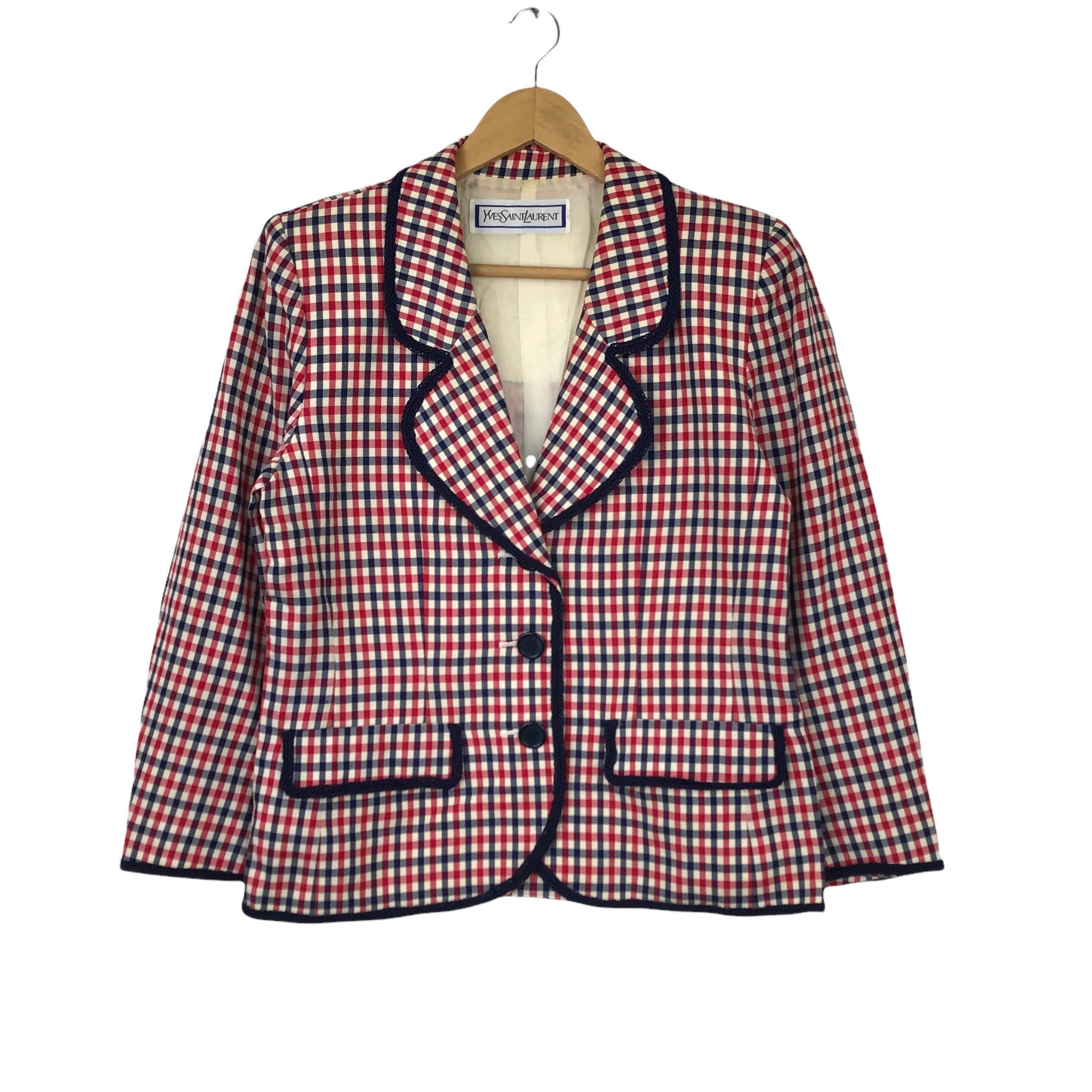 Vintage YVES SAINT LAUREN Blazer Check Nice Design