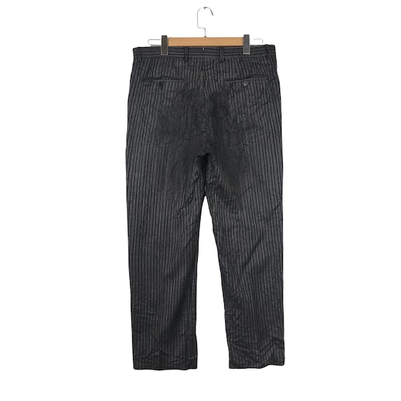 Vintage SALVATORE FERRAGAMO Wool Pants Stripes Hikori Made in 