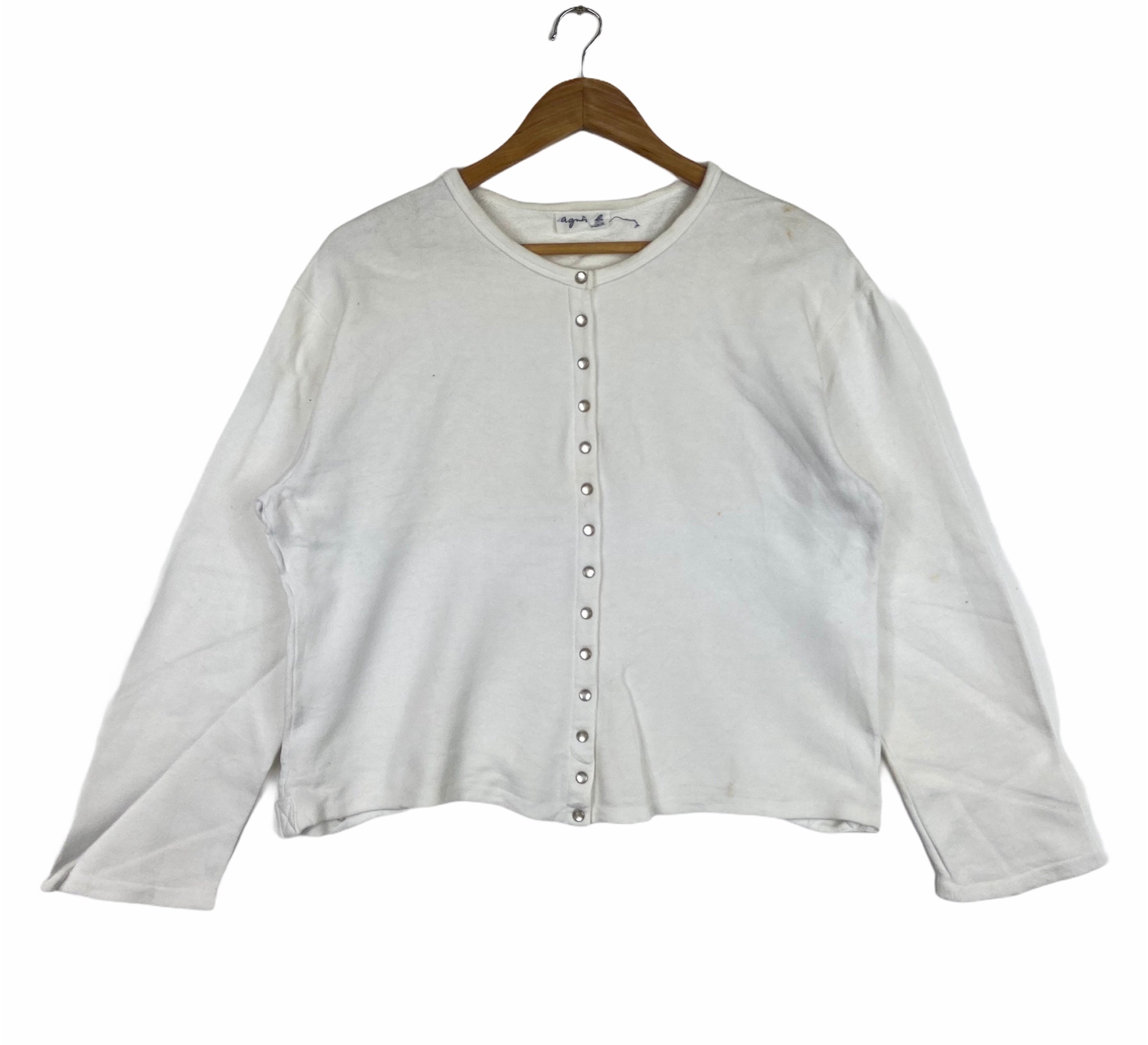 トップス 90s old agnes b homme paris cotton knit Vintage Agnes B. Snap Buttons Short Cardigan Made in Japan - Etsy