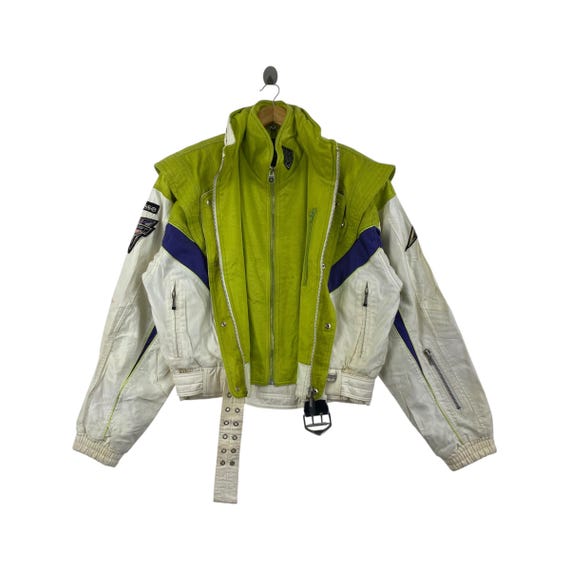 極希少/美品 90s ellesse ヴィンテージ スノーセットアップ 刺繍ロゴ Vintage 90s ELLESSE Italy by Goldwin Ski Jacket Color Block