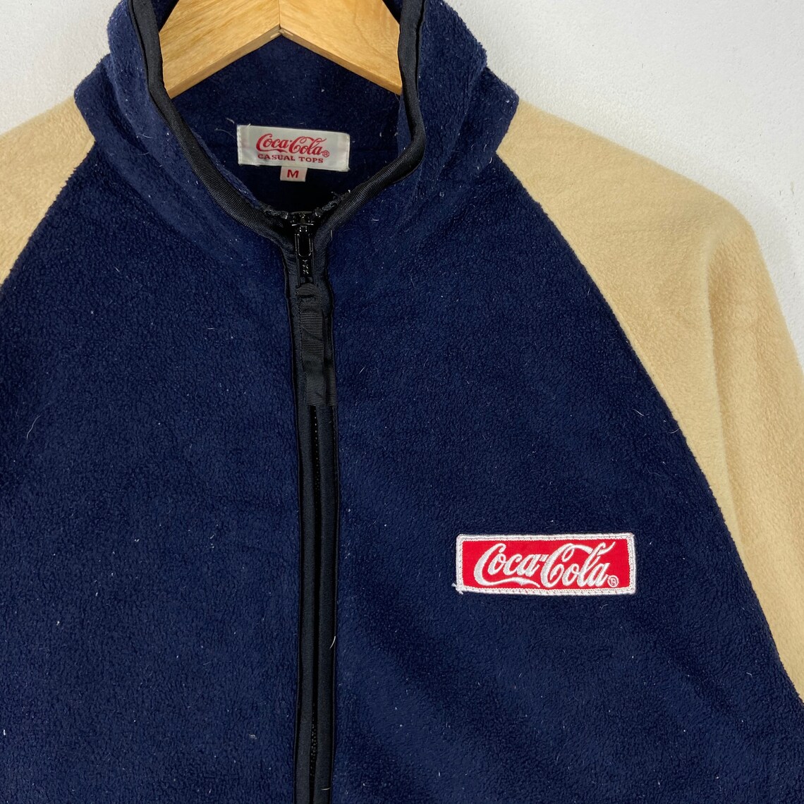 Vintage COCA-COLA Casual Tops Fleece Jacket Box Logo Two Tones | Etsy