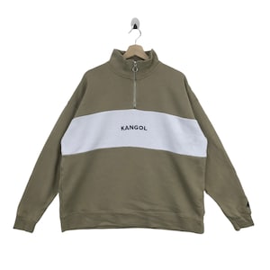 Vintage KANGOL Sport England Sweatshirt Big Logo Embroidered Pullover Jumper Two Tone Hiphop Swag Streetwear Casual Vintage Clothing