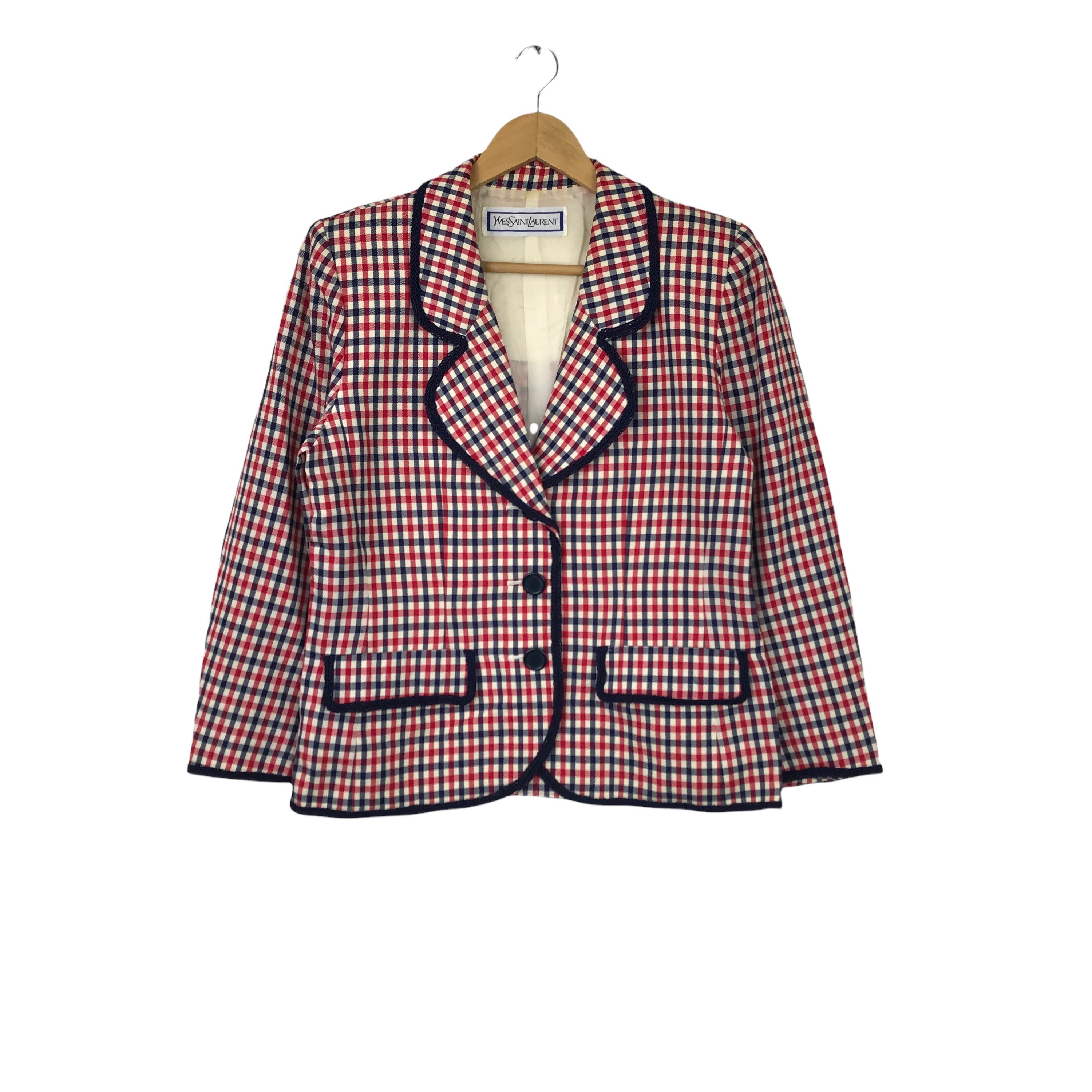 Vintage YVES SAINT LAUREN Blazer Check Nice Design