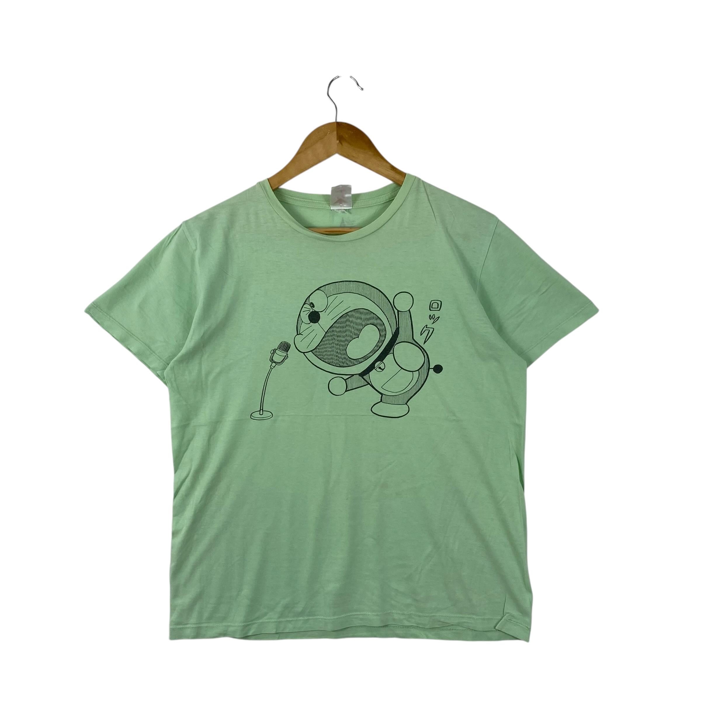Vintage Style Doraemon Anime T Shirt Mint Green Rockin Star Japan
