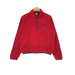 Vintage L.L. BEAN Fleece Sweatshirt Half Zipper Vintage Outdoor Life Clothing Made In USA