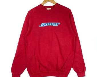 Vintage GONZO Surf Sweatshirt Big Logo Pullover Jumper Surfing Style Clothing