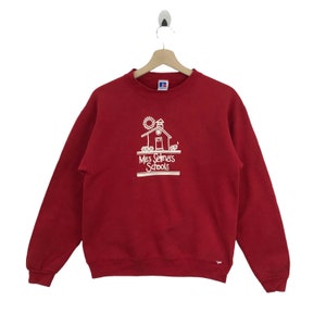 Vintage 90s Miss Selma’s Schools Sweatshirt Russell Athletic Big Logo Pullover Jumper Vintage Collegiate Clothing