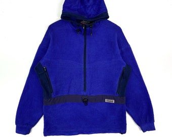 Vintage Kathmandu Polartec Fleece Hoodie: Zweifarbige Outdoor-Jacke