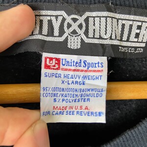 Vintage 90s Bounty Hunter Arrow Sweatshirt XL Made in USA Black Heavyweight Graphic Pullover Harajuku Japanese Streetwear Crewneck Jumper image 6