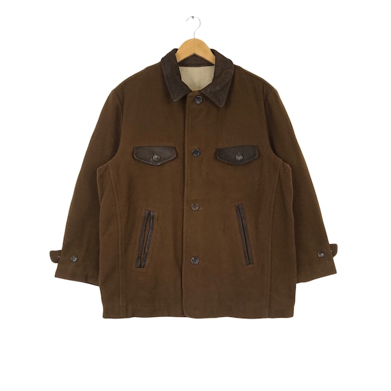 Vintage 45Rpm Studio Jacket Wool Leather Rare Des… - image 1