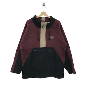 Vintage 90s BREEZEWAY Fleece Sweatshirt Multicolour Pullover Half Zipper Vintage Outdoor Clothing