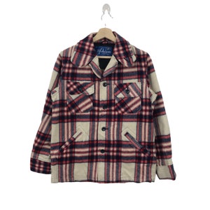 Vintage St.Persimmon Wool Jacket Check Design Flannel Japanese Brand Vintage Clothing Indigo