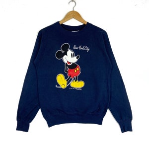 Sudadera vintage de los años 90 con Mickey Mouse de Disney de Velva Sheen, jersey con logotipo grande, personaje de animación de dibujos animados, ropa vintage para hombre, regalo