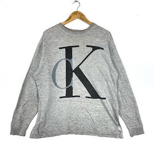 Vintage CALVIN KLEIN Long Sleeve Big Logo Crewneck Hiphop Swag Streetwear Vintage Mens Clothing