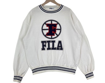 Vintage FILA Sweatshirt Big Logo Embroidery Pullover Jumper Hiphop Swag Streetwear Vintage Clothing Basketball
