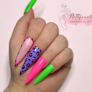 Cheetah Print Nails | Cheetah Print Press Ons | Custom Press ons | Press on Nails | Cheetah Print | Animal Print Nails | Colorful Press Ons