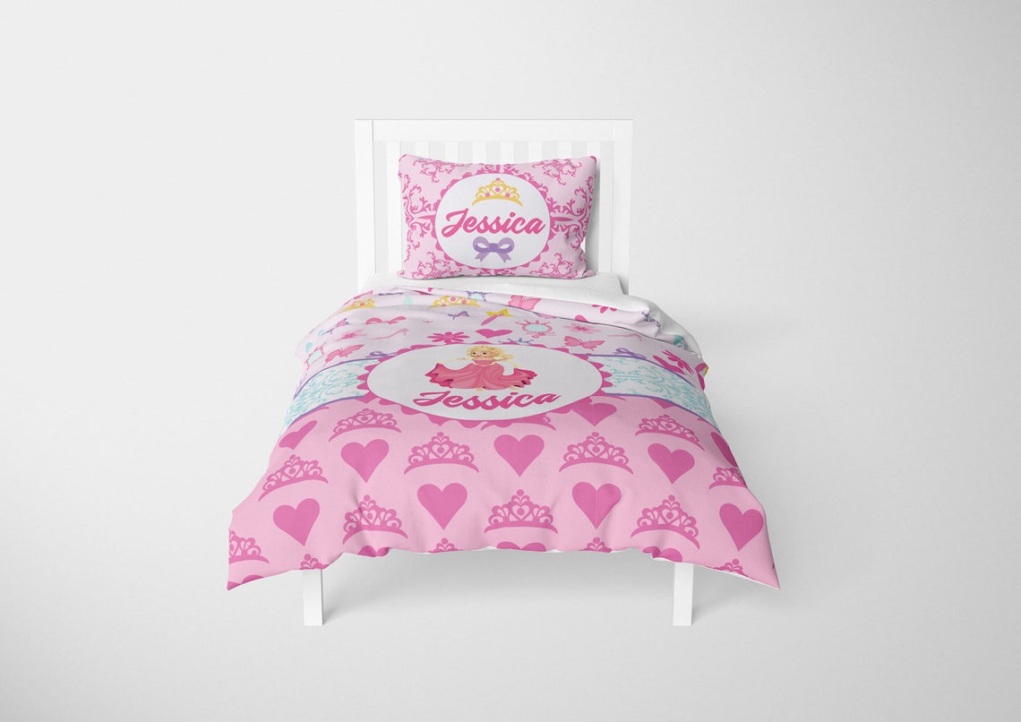 Personalized Princess Bedding for Kids 9 Pink Princess Etsy