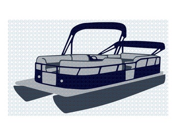 Download Pontoon boat SVG/ Lake life boating/ Fishing
