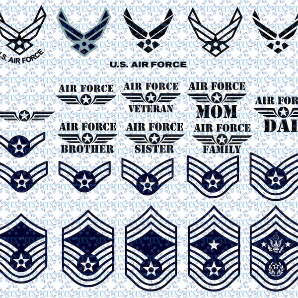 Download Air Force Family SVG / ASAF ranks / Logos