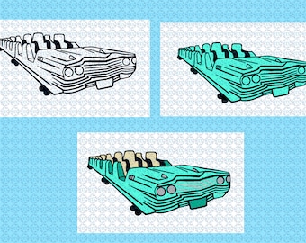 Download / Rollercoaster svg /Rock N Roll /Theme park ride