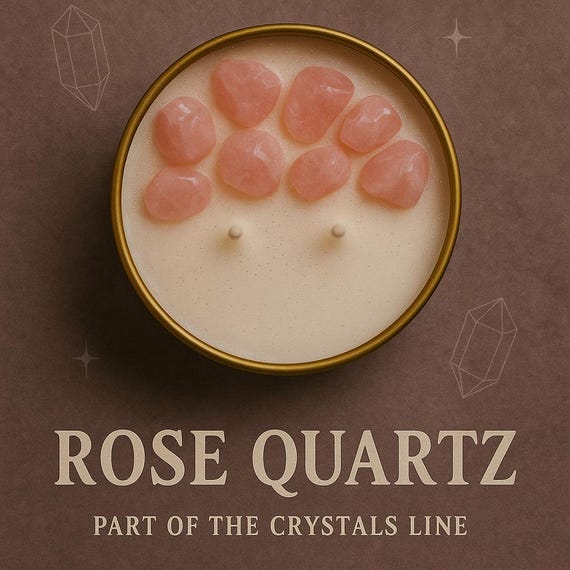 Rose Quartz Crystal Candle