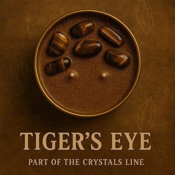 Tiger’s Eye Crystal Candle