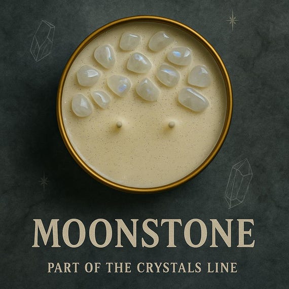 Moonstone Crystal Candle