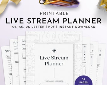 2024 Live Stream Planner, Live Streaming Planner, Streamer Planner, Stream Organizer, Game Streaming Planner, Podcast Planner A5,A4, Letter