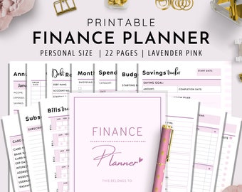Personal, Finance Planner, Printable Budgeting Planner, Budget Planner, Money Management Planner, Lavender Pink Version,