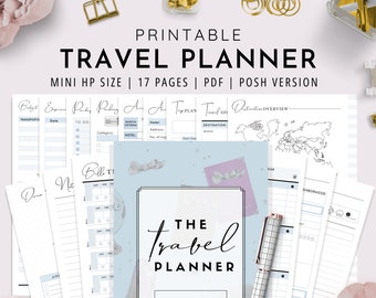 Mini HP, Travel Planner, Printable Travel Planner, Vacation Planner, Trip Planner, Holiday Planner, Posh Version | 17 PAGES