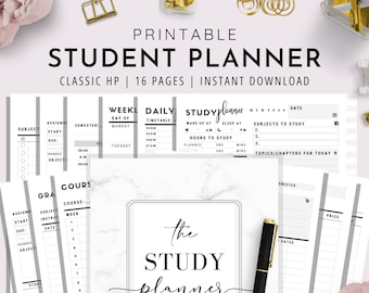 Classic HP, Student Planner Printable , Study Planner, School Planner, College Planner, Happy Planner | PDF Instant Download