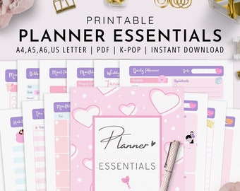 A4, A5, A6, US Letter, Planner Essentials K-Pop Edition | Daily Planner | Weekly Planner | Printable Planner | PDF | K-POP Planner