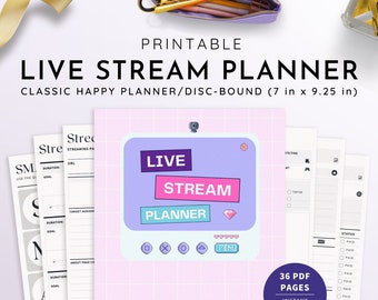 Classic HP Live Stream Planner, Live Streaming Planner, Streamer Planner, Stream Organizer,Game Streaming Planner, Disc-Bound Stream Planner