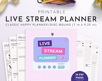 Klassischer Live-Stream-Planer von HP, Live-Tracking-Planer, Streamer-Planer, Stream-Organizer, Game-Streaming-Planer, Disc-gebundener Stream-Planer