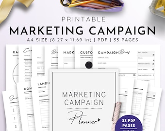A4, marketingcampagneplanner, 33 pagina's, marketingstrategie 2022, marketingplanner, marketingplanner | Direct downloaden