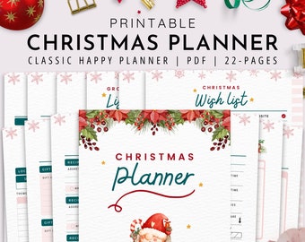 Classic HP Christmas Planner, Holiday Planner, Gift Planner, Christmas Checklists, Planner for Christmas | PDF | Classic Happy Planner