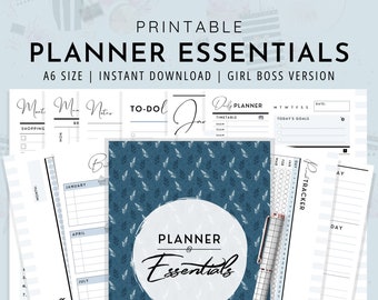 A6, Planner Essentials, Planner Bundle, Daily Planner, Weekly Planner, Planner Kit, Printable Planners | Instant Download