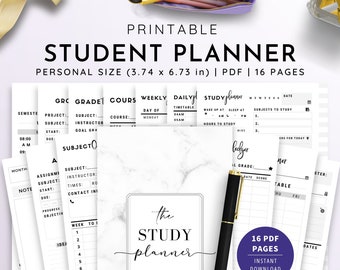 Personal, Student Planner Printable , Study Planner, School Planner, College Planner, Happy Planner | PDF Instant Download