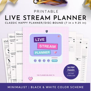 Classic HP Live Stream Planner, Live Streaming Planner, Streamer Planner, Stream Organizer,Game Streaming Planner, Disc-Bound Stream Planner