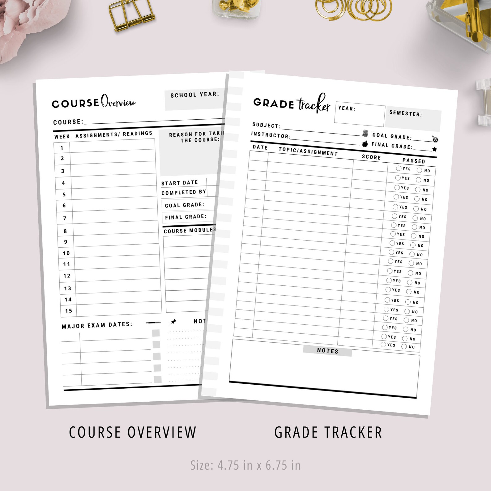 Personal Wide Student Planner Printable Study Planner Etsy