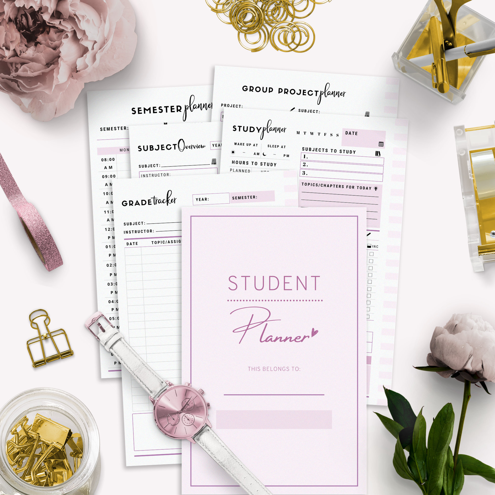Half Letter, Student Planner Printable , Study Planner, School Planner ...