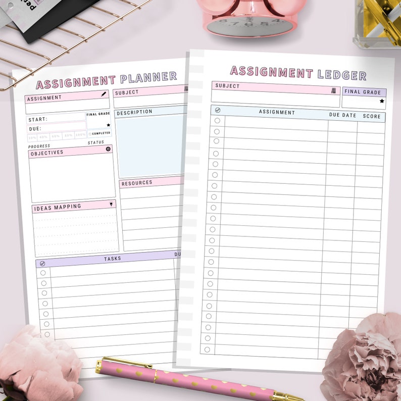Half Letter, Student Planner Printable , Study Planner, School Planner ...